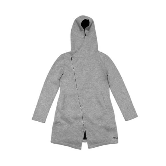 Betsey Johnson "Give Love Get Love" Gray scuba Hoodie zip front jacket sz XS - Picture 5 of 12